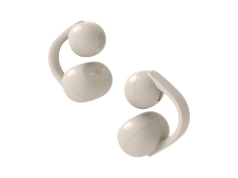 Auriculares True Wireless - Sony LinkBuds Clip, Estilo abierto, 3 modos de escucha, IPX4, Llamadas nítidas, 37 horas, IA, Táctil, iOS/Android, Beige