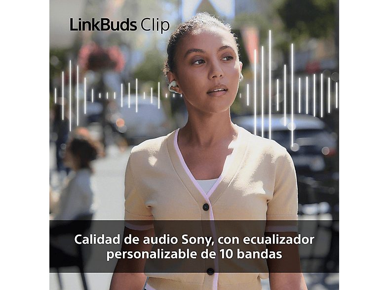 Auriculares True Wireless - Sony LinkBuds Clip, Estilo abierto, 3 modos de escucha, IPX4, Llamadas nítidas, 37 horas, IA, Táctil, iOS/Android, Lavanda — foto 4