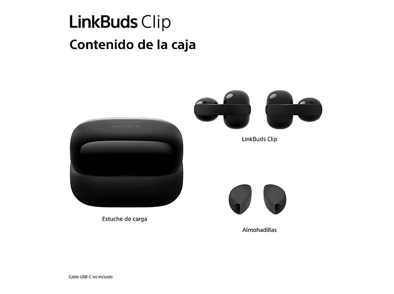 Auriculares True Wireless - Sony LinkBuds Clip, Estilo abierto, 3 modos de escucha, IPX4, Llamadas nítidas, 37 horas, IA, Táctil, iOS/Android, Negro — foto 12