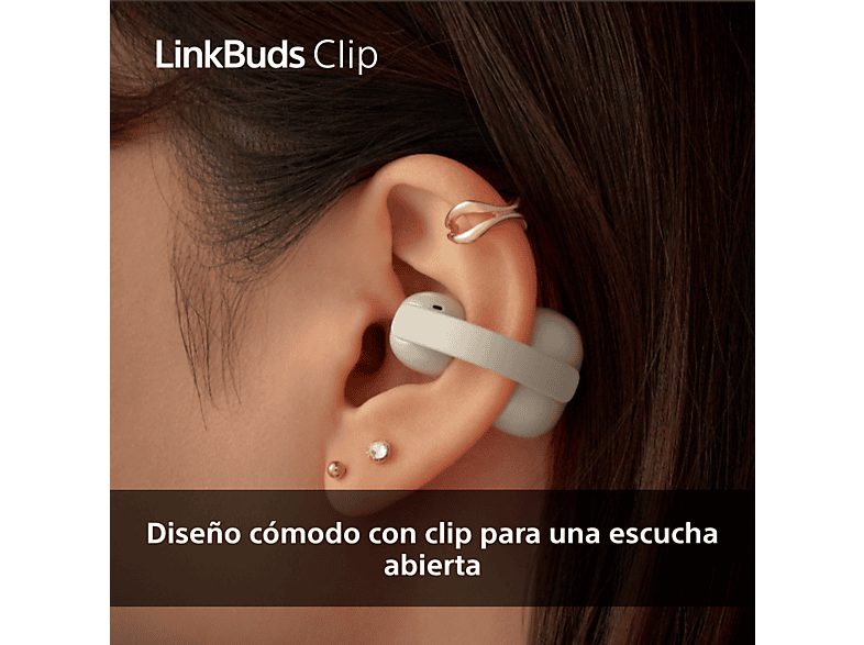 Auriculares True Wireless - Sony LinkBuds Clip, Estilo abierto, 3 modos de escucha, IPX4, Llamadas nítidas, 37 horas, IA, Táctil, iOS/Android, Negro — foto 3