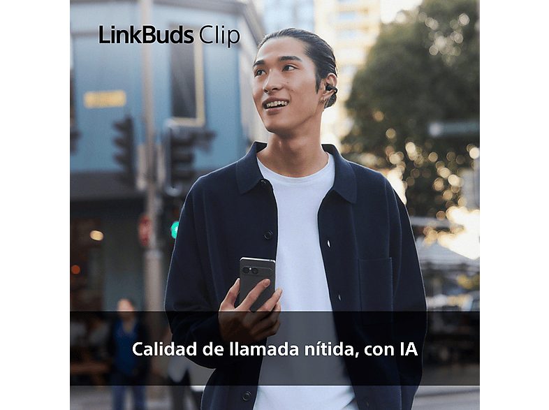 Auriculares True Wireless - Sony LinkBuds Clip, Estilo abierto, 3 modos de escucha, IPX4, Llamadas nítidas, 37 horas, IA, Táctil, iOS/Android, Negro — foto 8