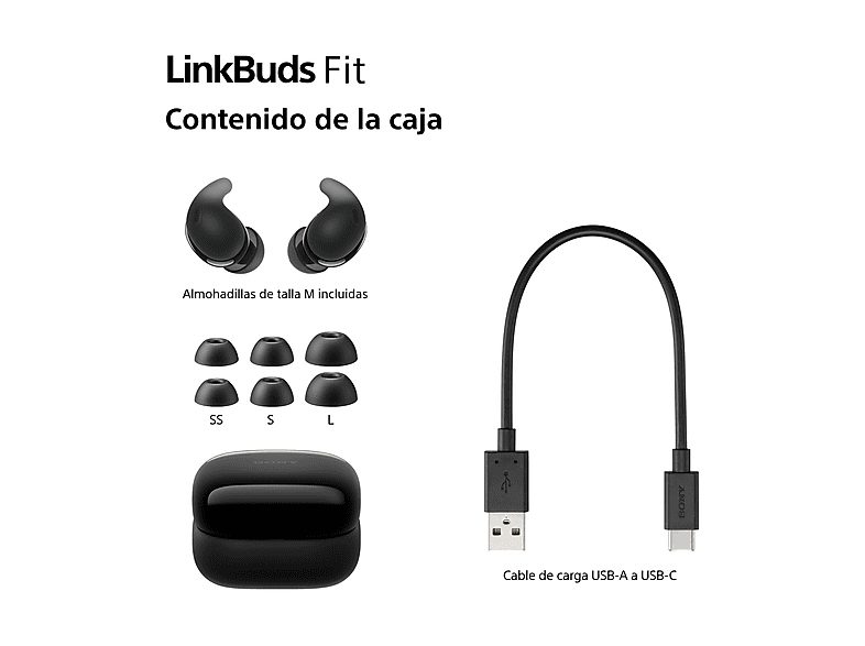 Auriculares True Wireless - Sony LinkBuds Fit, Cancelación de ruido (Noise Cancelling), Bluetooth, HiRes, 21 horas, iOS y Android, Google, IPX4, Negro — foto 9