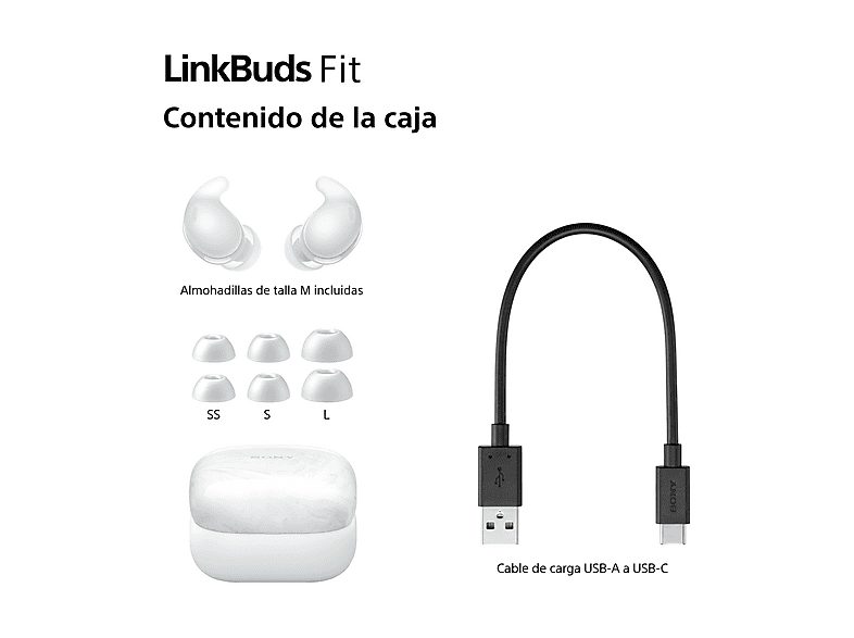 Auriculares True Wireless - Sony LinkBuds Fit, Cancelación de ruido (Noise Cancelling), Bluetooth, HiRes, 21 horas, iOS y Android, Google, IPX4,Blanco — foto 9