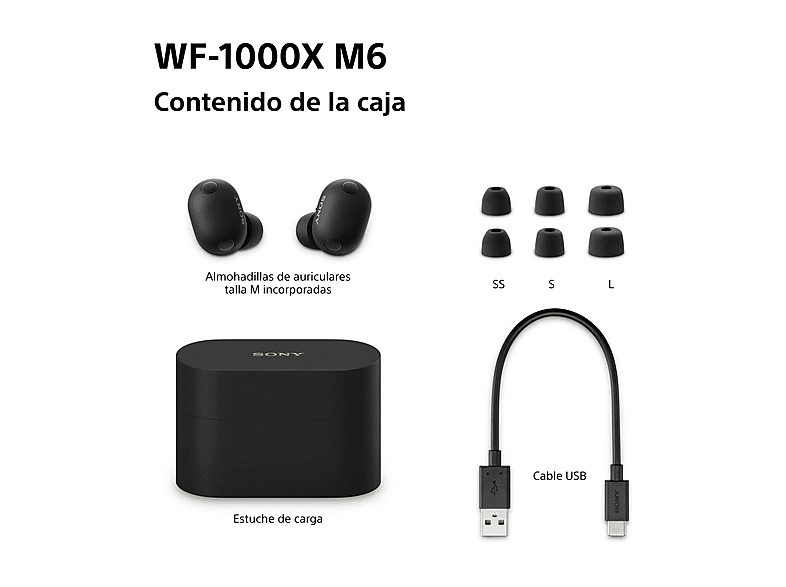 Auriculares True Wireless - Sony WF1000XM6, Cancelación de ruido (ANC), Hi-Res, Bluetooth, Llamadas nítidas, 24 horas, IPX4, iOS/Android, Negro — foto 11