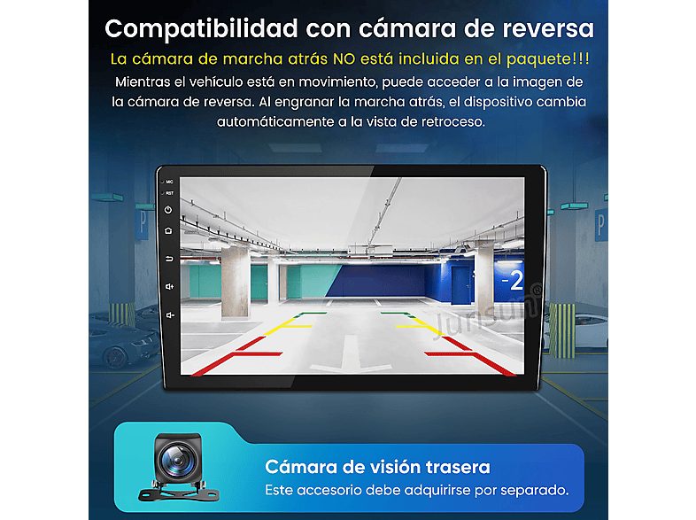 Autorradio  - 2 DIN Honda Civic Hatchback (2007-2012) CARPLAY Android Auto 128GB JUNSUN, 9 "", 2*USB 1*RCA, black — foto 9