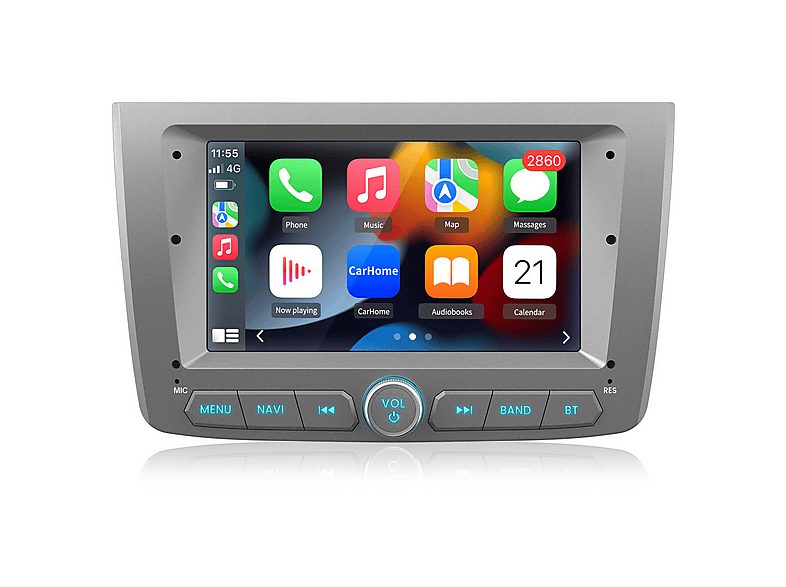 JUNSUN Autorradio  - 2 DIN para Alfa Romeo Mito (2008-2019) Carplay Android Auto 64GB JUNSUN, 7 "", 2*USB, Plateado/gris