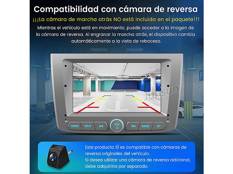 Autorradio  - 2 DIN para Alfa Romeo Mito (2008-2019) Carplay Android Auto 64GB JUNSUN, 7 "", 2*USB, Plateado/gris — foto 10