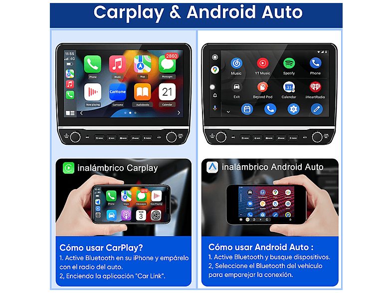 Autorradio  - 2 DIN Para Citroen Berlingo 2 B9/ Peugeot Partner 2008-2019 Carplay Android Auto 64GB JUNSUN, 10,1 "", 2*USB, black — foto 5