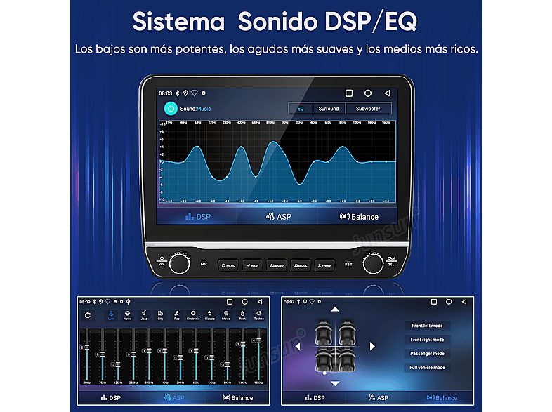 Autorradio  - 2 DIN Para Citroen Berlingo 2 B9/ Peugeot Partner 2008-2019 Carplay Android Auto 64GB JUNSUN, 10,1 "", 2*USB, black — foto 7