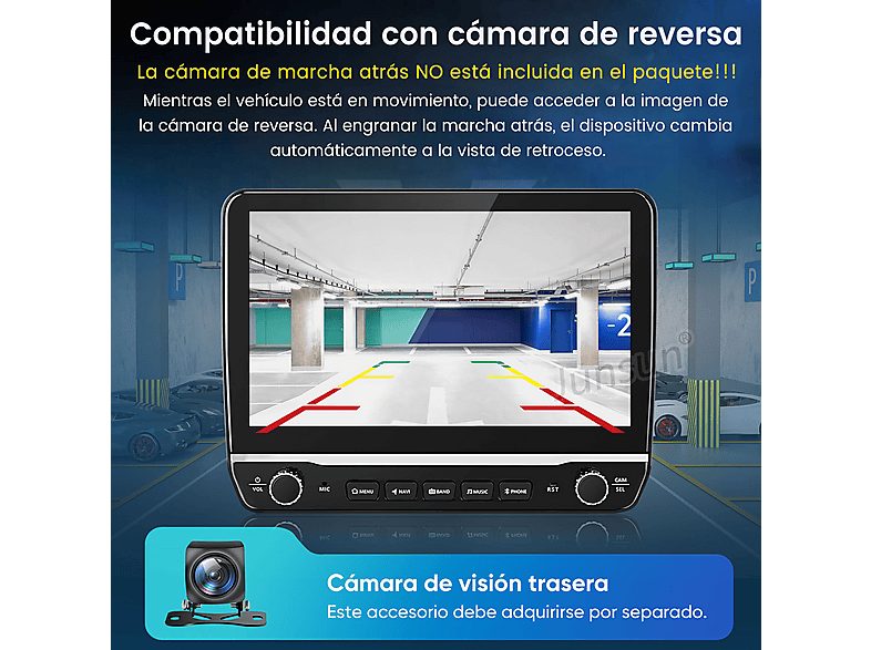 Autorradio  - 2 DIN Para Citroen Berlingo 2 B9/ Peugeot Partner 2008-2019 Carplay Android Auto 64GB JUNSUN, 10,1 "", 2*USB, black — foto 9