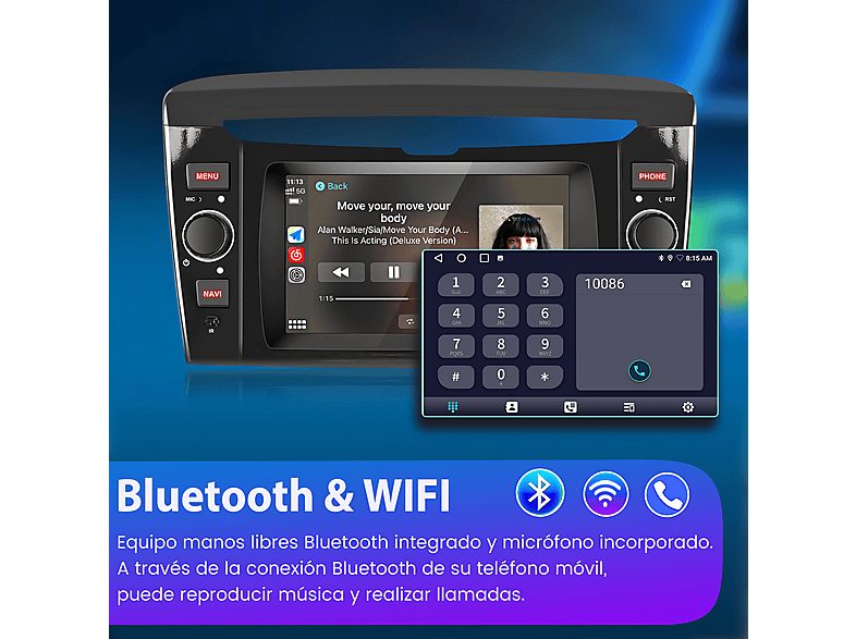 Autorradio  - 2 DIN para Lancia Ypsilon 2012-2020 CARPLAY Android Auto 2+64GB JUNSUN, 6,2 "", 2*USB, black — foto 10