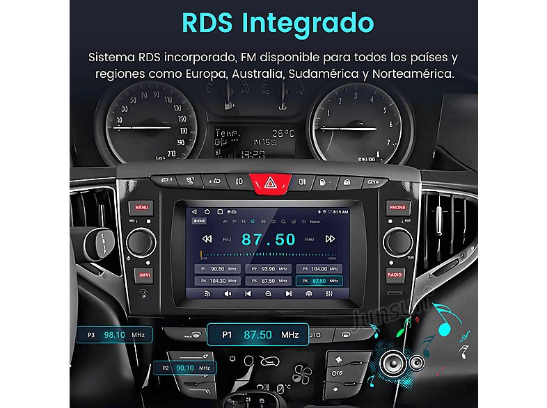 Autorradio  - 2 DIN para Lancia Ypsilon 2012-2020 CARPLAY Android Auto 2+64GB JUNSUN, 6,2 "", 2*USB, black — foto 11
