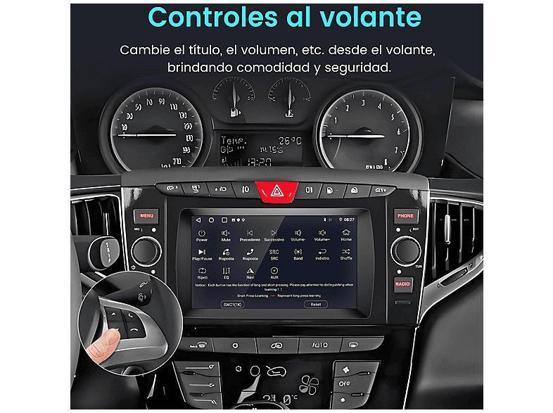 Autorradio  - 2 DIN para Lancia Ypsilon 2012-2020 CARPLAY Android Auto 2+64GB JUNSUN, 6,2 "", 2*USB, black — foto 6