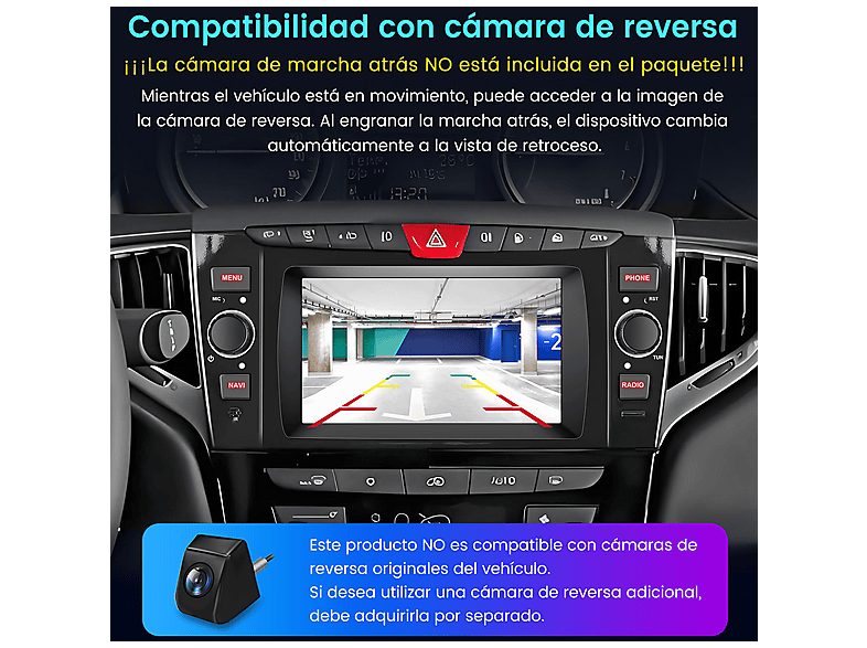 Autorradio  - 2 DIN para Lancia Ypsilon 2012-2020 CARPLAY Android Auto 2+64GB JUNSUN, 6,2 "", 2*USB, black — foto 9