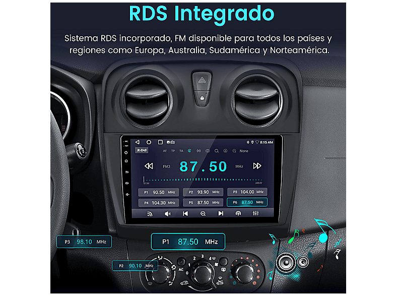 Autorradio  - 2 DIN Para Logan 2 / Sandero 2  (2012-2019) Carplay Android Auto 64GB JUNSUN, 9 "", 2*USB, Black — foto 11