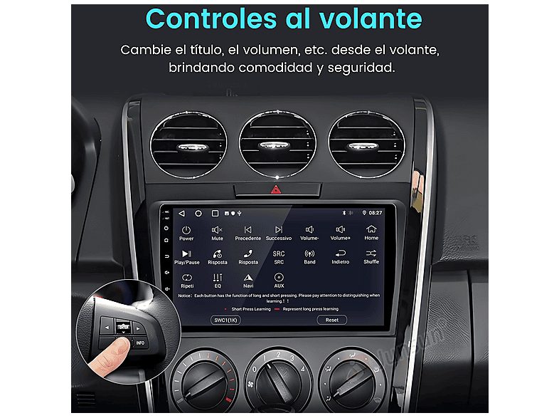 Autorradio  - 2 DIN para Mazda CX-7 2008-2015 Carplay Android Auto 64GB JUNSUN, 9 "", 2*USB, black — foto 6