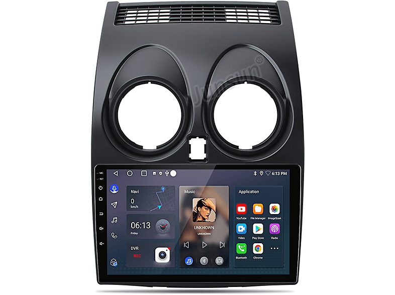 JUNSUN Autorradio  - 2 DIN para Nissan Qashqai 1 J10 (2006-2013) CARPLAY Android Auto 2+64GB JUNSUN, 9 "", 2*USB, black