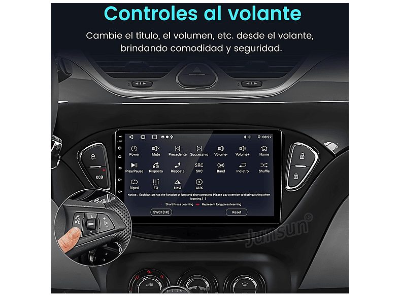 Autorradio  - 2 DIN para Opel Adam Corsa E Carplay Android Auto 64GB JUNSUN, 9 "", 2*USB, Negro — foto 9
