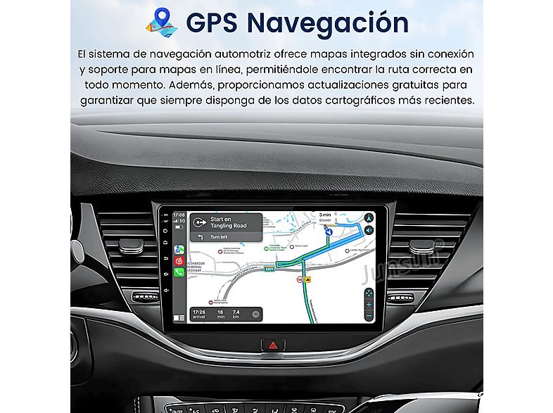 Autorradio  - 2 DIN para Opel Astra K 2015-2019 Carplay Android Auto 64GB JUNSUN, 9 "", 2*USB, black — foto 4