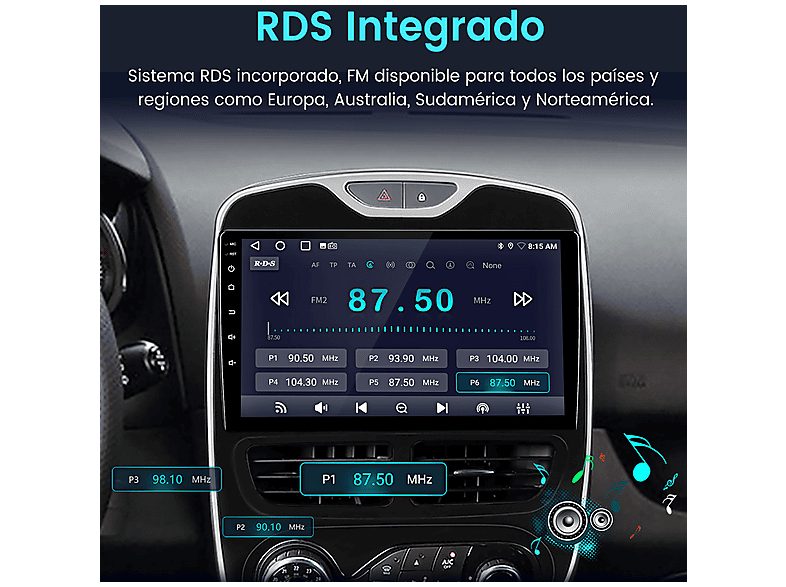 Autorradio  - 2 DIN para Renault Clio 4 (2012-2016) Carplay Android Auto 64GB JUNSUN, 10,1 "", 2*USB, black — foto 11