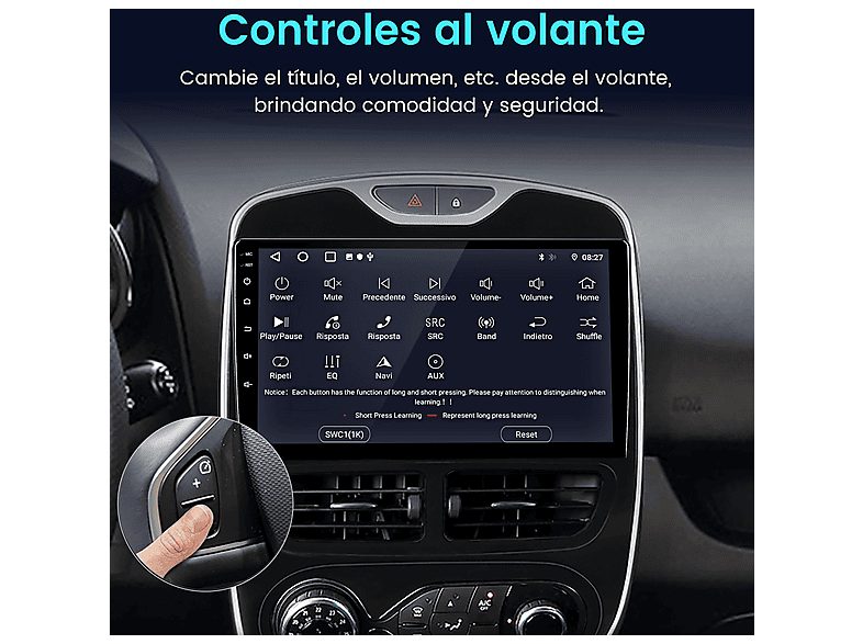 Autorradio  - 2 DIN para Renault Clio 4 (2012-2016) Carplay Android Auto 64GB JUNSUN, 10,1 "", 2*USB, black — foto 6