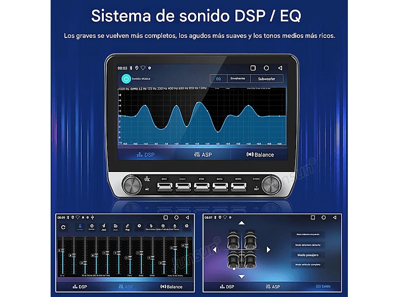 Autorradio  - 2 DIN para Renault Master 3/Opel Movano B/Nissan NV400 2010~2018 Carplay Android Auto 1+32GB JUNSUN, 10,1 "", 2*USB, black — foto 7