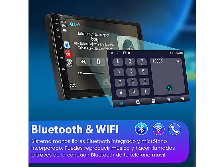 Autorradio  - 2 DIN para Seat Leon 2005-2012 CARPLAY Android Auto 2+64GB JUNSUN, 9 "", 2*USB, black — foto 10