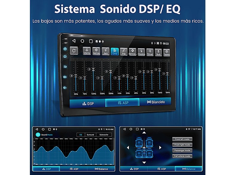 Autorradio  - 2 DIN para Seat Leon 2005-2012 CARPLAY Android Auto 2+64GB JUNSUN, 9 "", 2*USB, black — foto 11