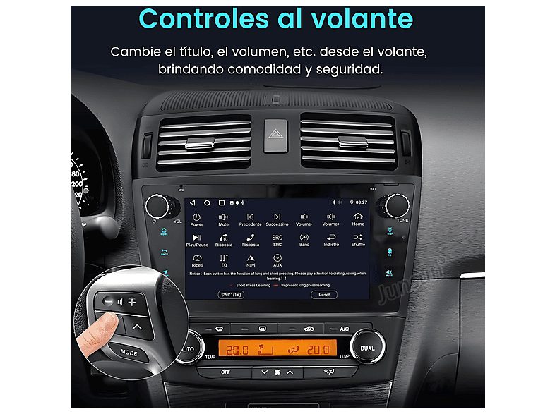 Autorradio  - 2 DIN para Toyota Avensis 2008-2015 Carplay Android Auto 64GB JUNSUN, 7 "", 2*USB, black — foto 6