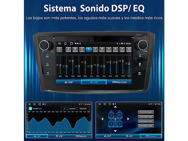 Autorradio  - 2 DIN para Toyota Avensis 2008-2015 Carplay Android Auto 64GB JUNSUN, 7 "", 2*USB, black — foto 7