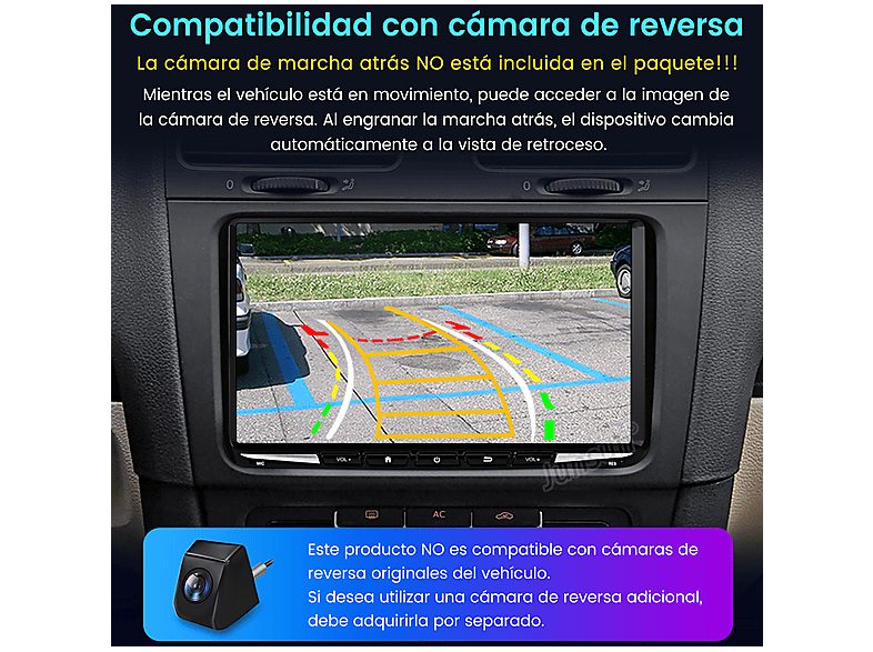 Autorradio  - 2 DIN para VW GOLF 5 6 Touran Tiguan CARPLAY Android Auto 6+128GB JUNSUN, 9 "", 2*USB, black — foto 9