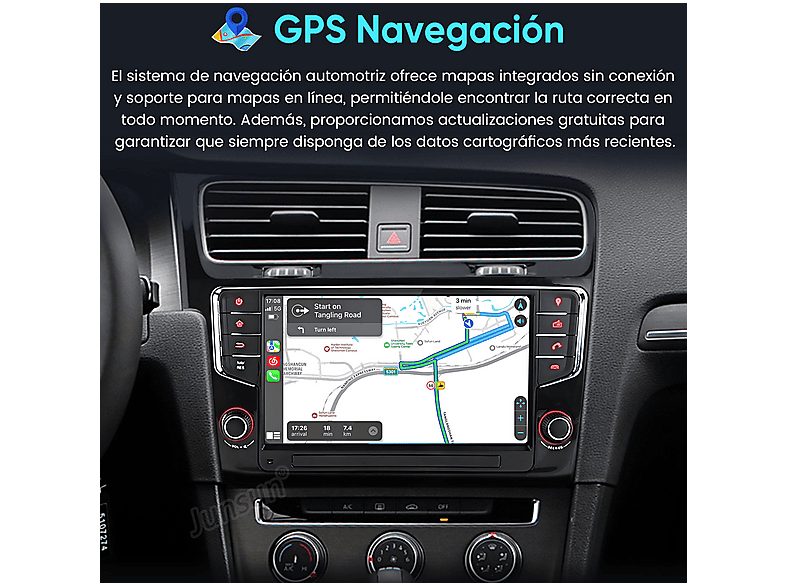 Autorradio  - 2 DIN para VW Golf VII MK7 (2013-2020) CARPLAY Android Auto 64GB JUNSUN, 9 "", 2*USB, Black — foto 4