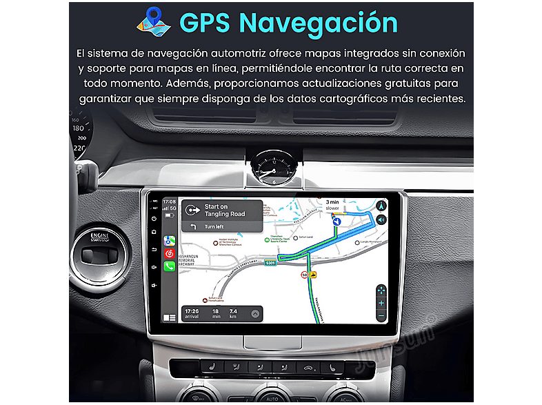 Autorradio  - 2 DIN para VW Passat B7 2010-2015  CARPLAY Android Auto 64GB JUNSUN, 10,1 "", 2*USB, silver — foto 4
