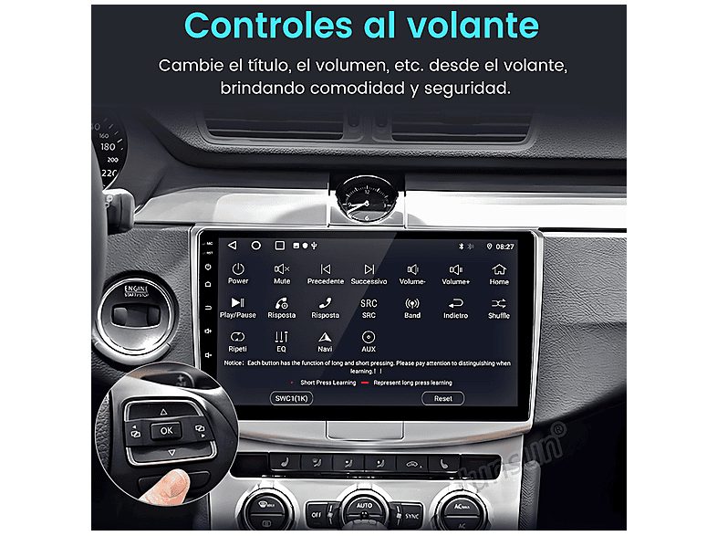 Autorradio  - 2 DIN para VW Passat B7 2010-2015  CARPLAY Android Auto 64GB JUNSUN, 10,1 "", 2*USB, silver — foto 6