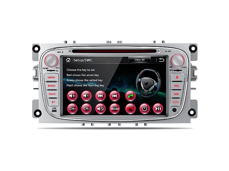 JUNSUN Autorradio  - 2DIN Para Ford Focus/Galaxy/Mondeo/S-MAX 2006-2012 CD/DVD JUNSUN, 7 "", 2*USB, Silver