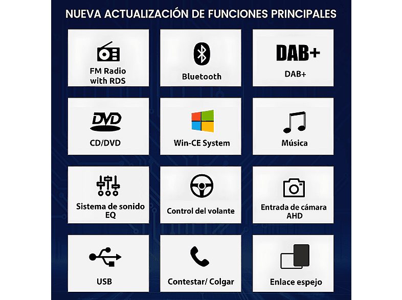 Autorradio  - 2DIN Para Ford Focus/Galaxy/Mondeo/S-MAX 2006-2012 CD/DVD JUNSUN, 7 "", 2*USB, Silver — foto 3