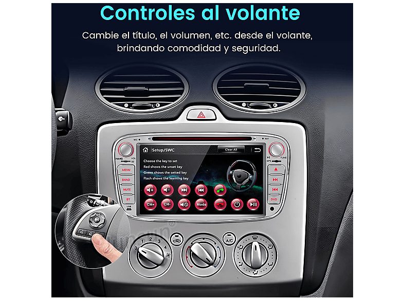 Autorradio  - 2DIN Para Ford Focus/Galaxy/Mondeo/S-MAX 2006-2012 CD/DVD JUNSUN, 7 "", 2*USB, Silver — foto 5