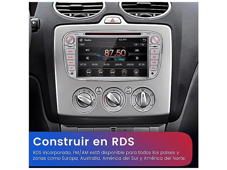 Autorradio  - 2DIN Para Ford Focus/Galaxy/Mondeo/S-MAX 2006-2012 CD/DVD JUNSUN, 7 "", 2*USB, Silver — foto 7