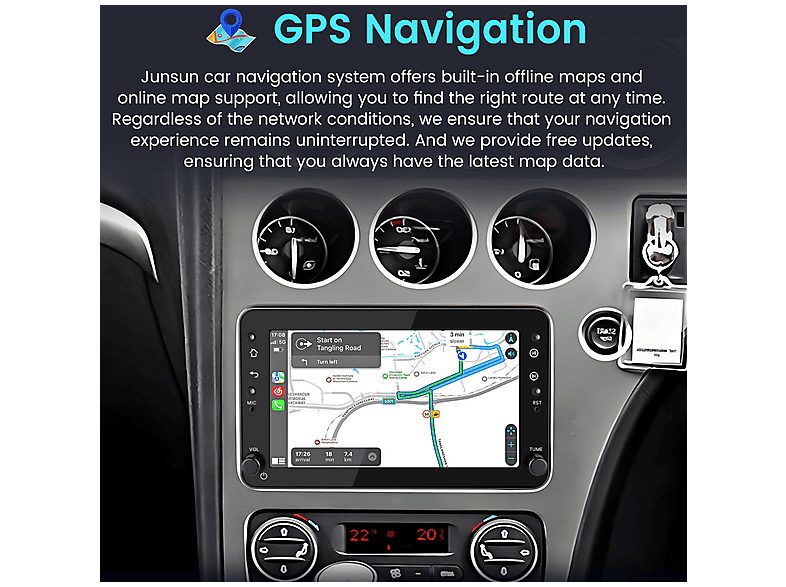 Autorradio  - Alfa Romeo 159 2004-2011 2+32GB CARPLAY SMORGR, 7 "", 2*USB, Black — foto 3