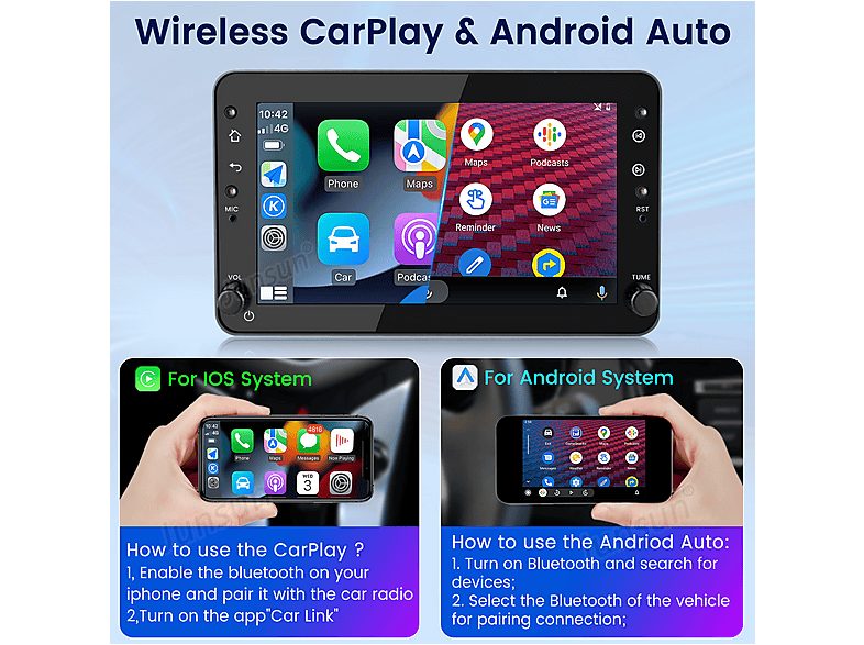 Autorradio  - Alfa Romeo 159 2004-2011 2+32GB CARPLAY SMORGR, 7 "", 2*USB, Black — foto 4