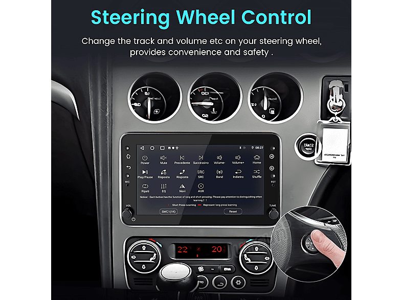 Autorradio  - Alfa Romeo 159 2004-2011 2+32GB CARPLAY SMORGR, 7 "", 2*USB, Black — foto 5