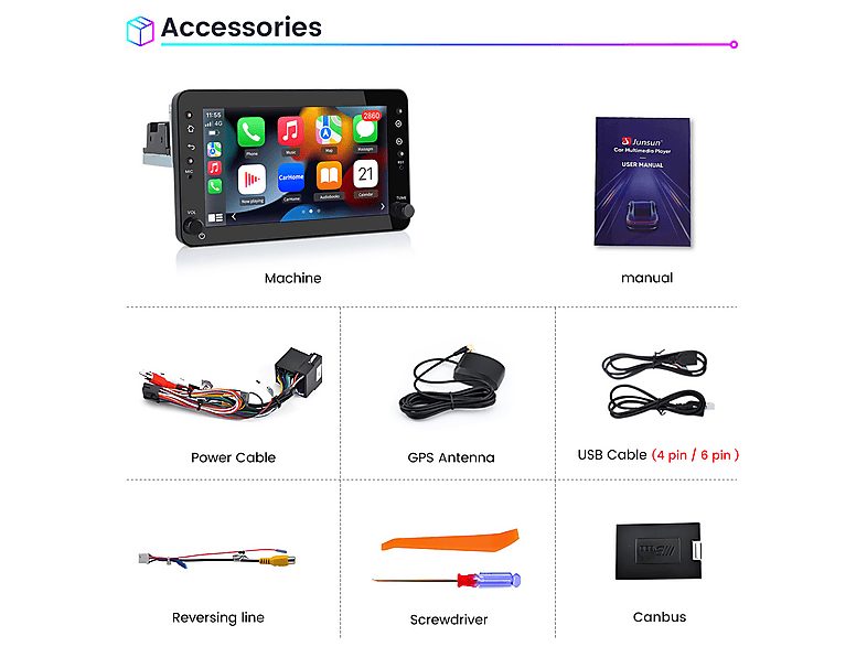 Autorradio  - Alfa Romeo 159 2004-2011 2+32GB CARPLAY SMORGR, 7 "", 2*USB, Black — foto 7