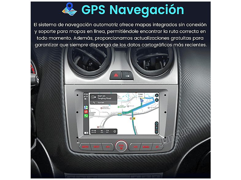 Autorradio  - Alfa Romeo Mito 2008-2016 2+64GB CARPLAY SMORGR, 7 "", 2*USB, Black — foto 4