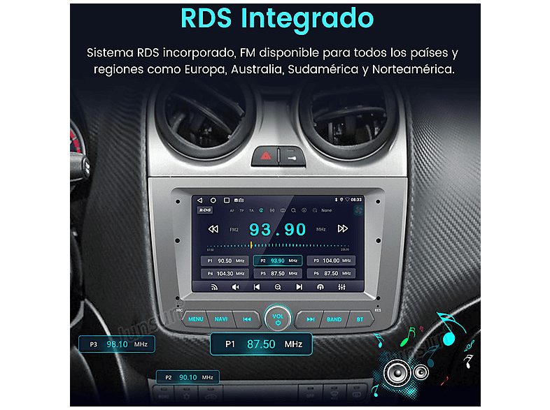 Autorradio  - Alfa Romeo Mito 2008-2016 2+64GB CARPLAY SMORGR, 7 "", 2*USB, Black — foto 8