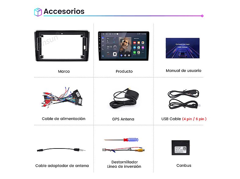 Autorradio  - Audi A3 2006-2012 64GB CAMERA SMORGR, 9 "", 2*USB, Black — foto 8