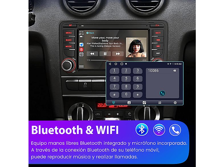 Autorradio  - Audi A3 S3 RS3 8P 8V 2008-2012 CARPLAY 32GB JUNSUN, 7 "", 2*USB, Black — foto 6