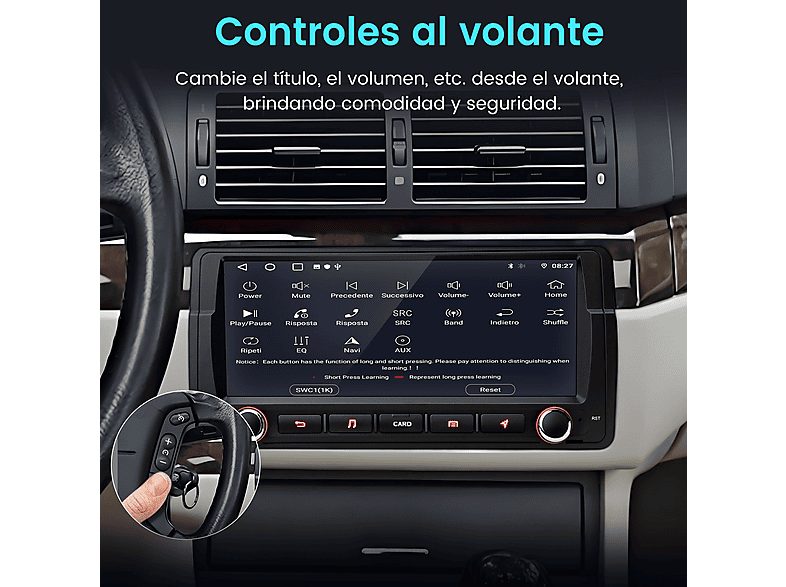 Autorradio  - BMW Serie 3 E46 318 320 32GB CARPLAY JUNSUN, 8 "", 2*USB, Black — foto 6