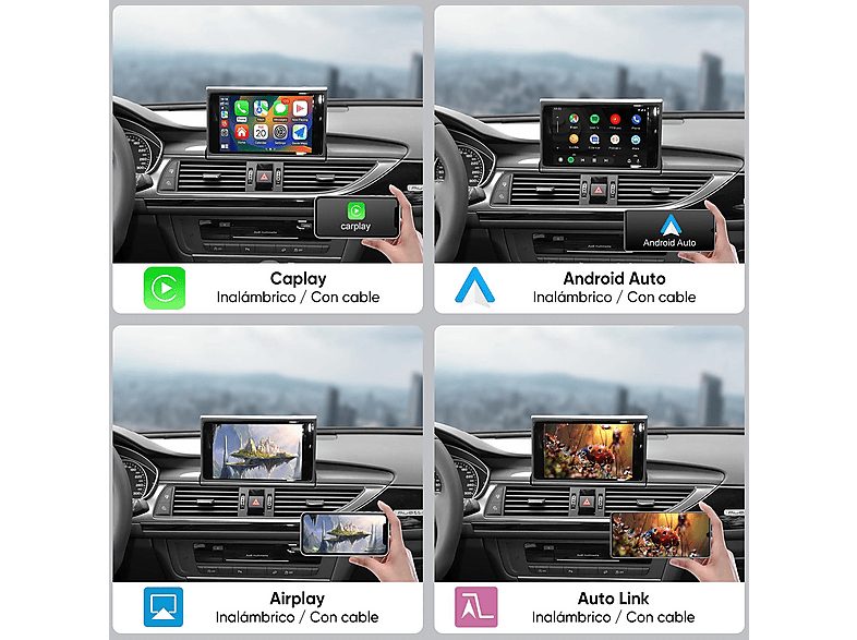 Autorradio  - Carplay Android auto Para Audi MMI3G A6 A6L A7 CESTOVET, 0 "", 2*USB, Black — foto 4