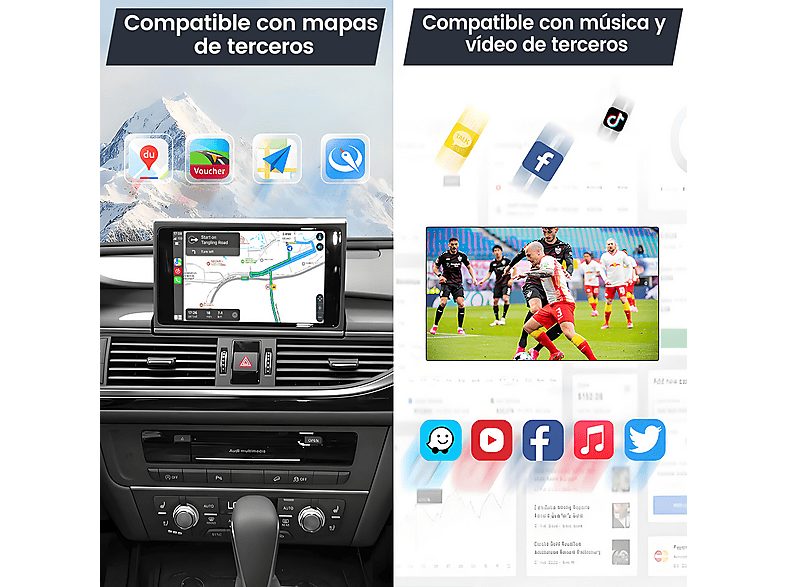 Autorradio  - Carplay Android auto Para Audi MMI3G A6 A6L A7 CESTOVET, 0 "", 2*USB, Black — foto 6