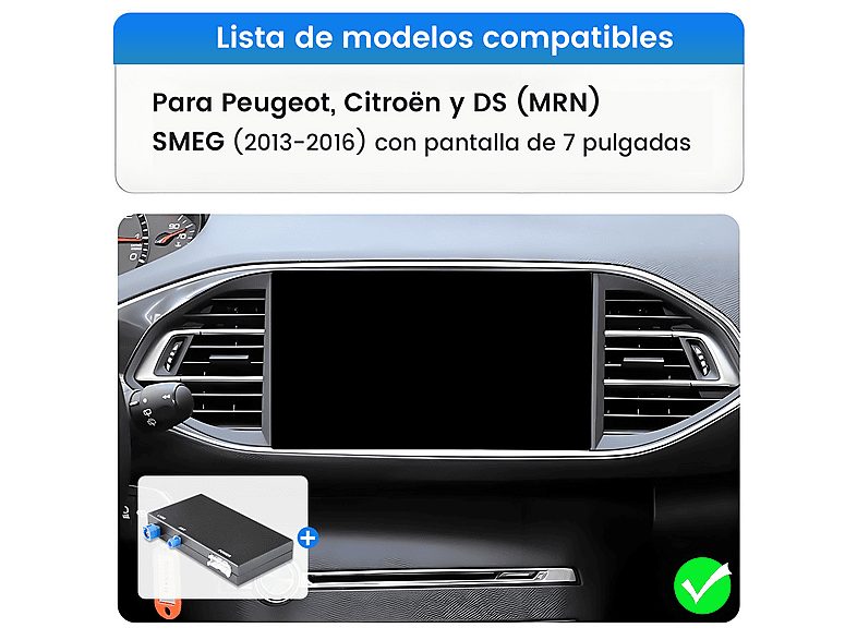 Autorradio  - CarPlay Android Auto Para Peugeot Citroen DS MRN SMEG 2013-2016 CESTOVET, 0 "", 2*USB, Black — foto 3